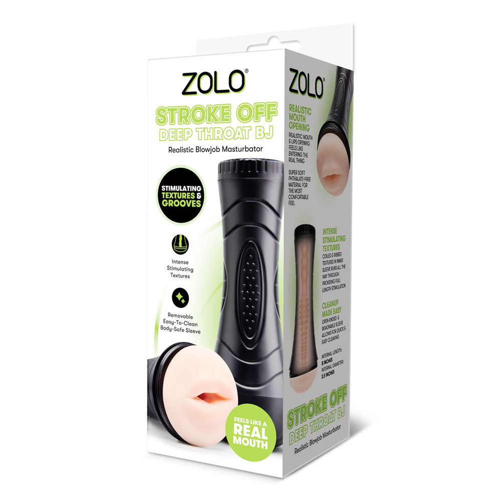 Zolo STROKE OFF Deep Throat BJ - Flesh Mouth Stroker