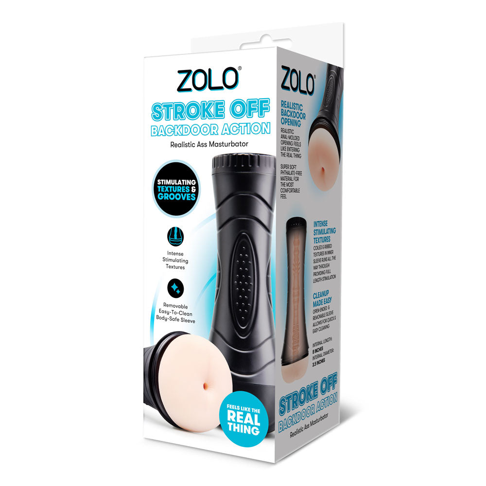 Zolo STROKE OFF Backdoor Action - Flesh Anal Stroker